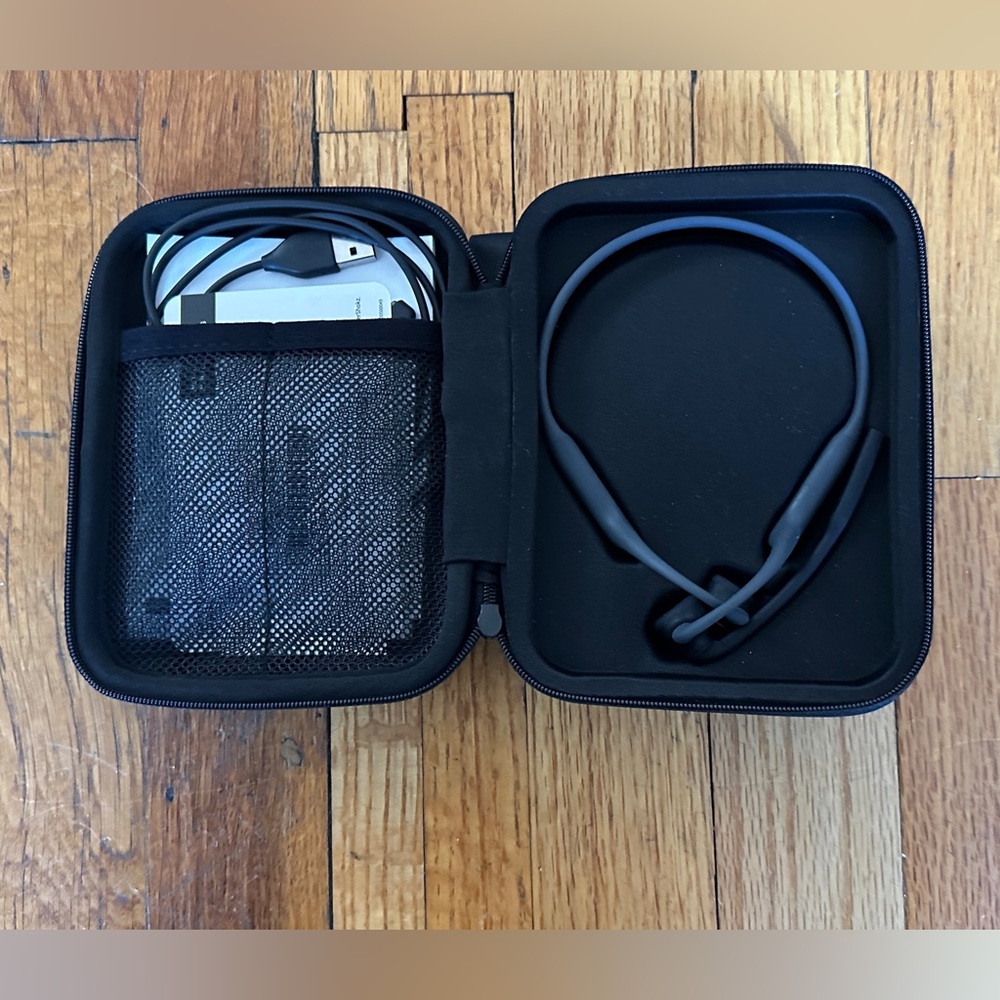Shokz OpenComm Bone Conduction headphones with microphone and case